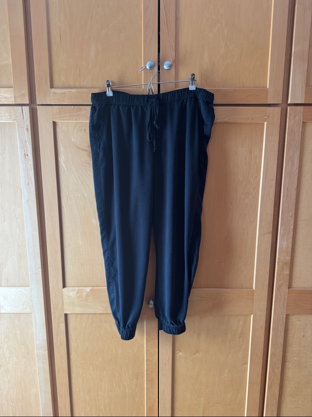 Nine West Black Womens Drawstring Joggers